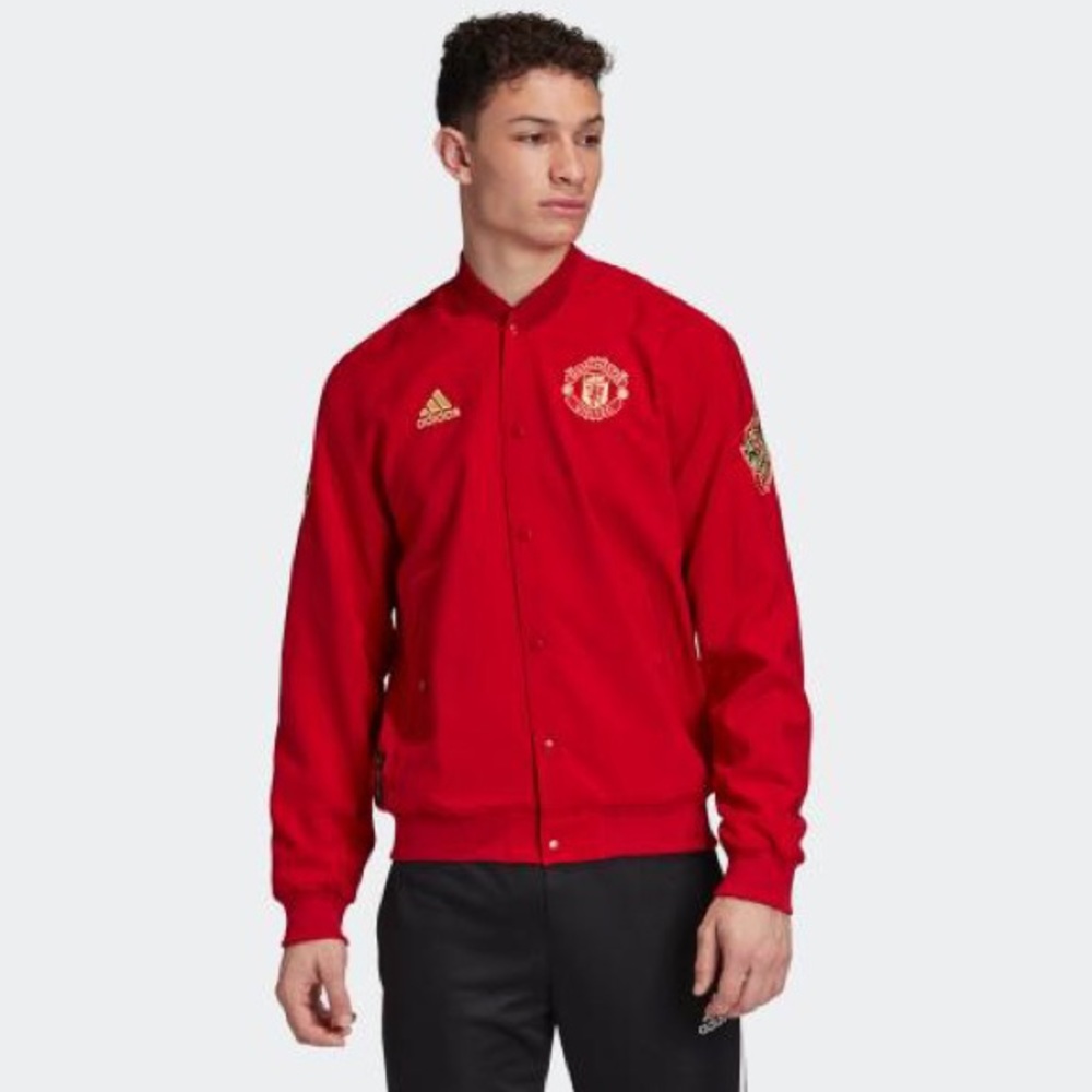 Adidas MANCHESTER UNITED CNY Bomber JACKET Red BN - Picture 3 of 11